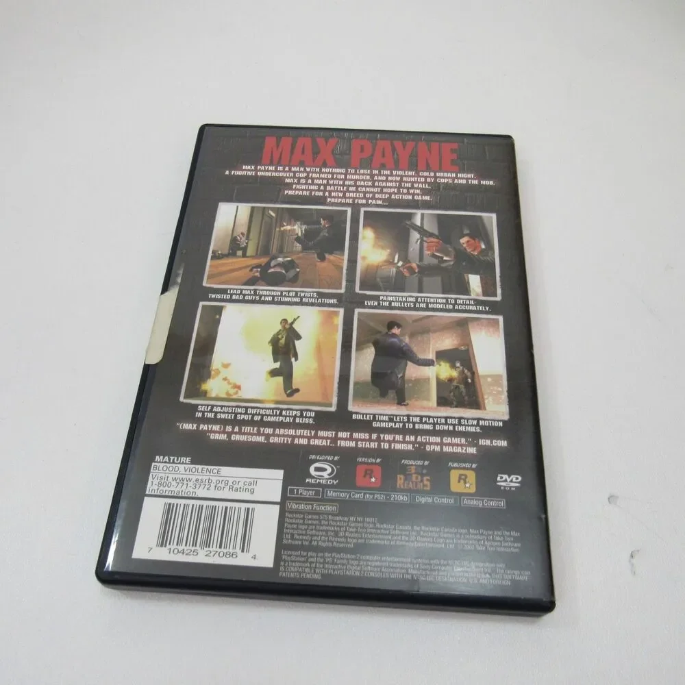Max Payne Greatest Hits (Sony Playstation 2 (PS2), 2002)  Tested‎